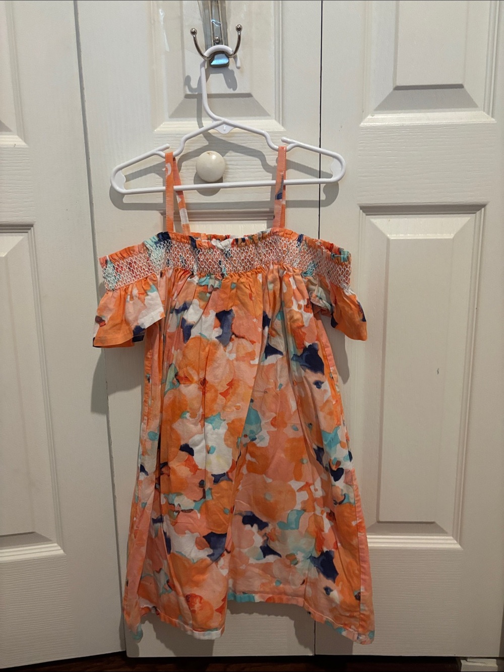 Janie and Jack Orange Floral Off-Shoulder Dress